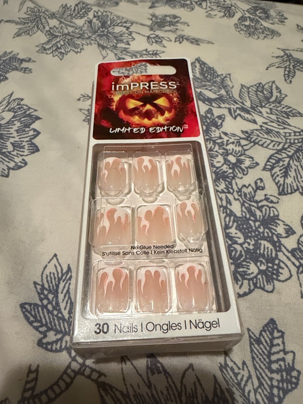 imPRESS Clear Press-On Nails with Orange Flame Accents - Picture 3 of 3